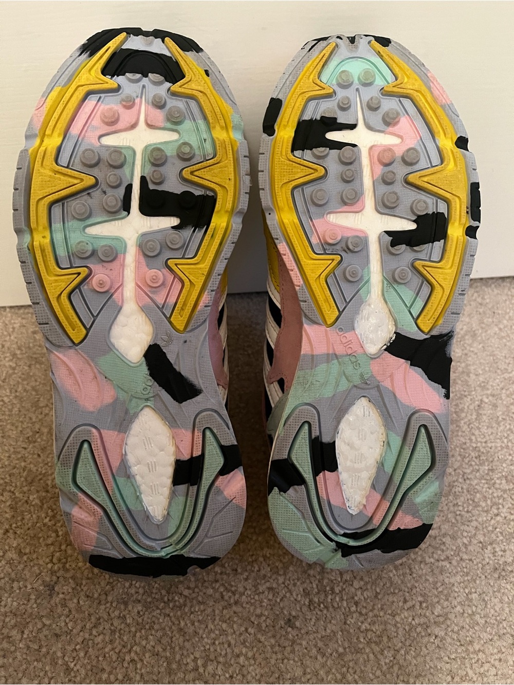 Adidas ZX 2K Boost Sneakers Women’s Size 7 Pink Mint Yellow Multicolor EF7643 - Picture 5 of 6